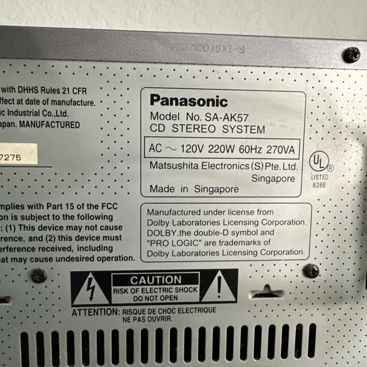 PANASONIC SA-AK47 Stereo System 5-CD Disc Changer / Dual Cassette