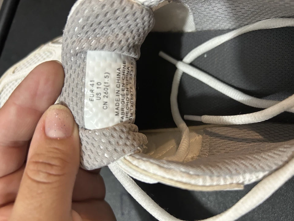 H & M белый/серебро сетки и замши женщин размер 10 на шнуровке ходьбы/спортивные кроссовки - Изображение 2 из 4