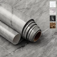 Marble Contact Paper (Deep Gray, 24" x 78", 1 Pack) Peel and Stick Countertop...