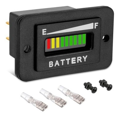 48 Volt Battery Meter, LED Golf Cart Battery Gauge with State of Charge