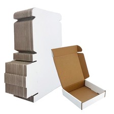 6x6x1.5 inch White Shipping Boxes 50 Pack, Small Corrugated Cardboard Mailer ...