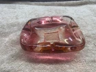 Vintage Anchor Hocking Pink Iridescent MCM Art Glass Ashtray Retro excellent
