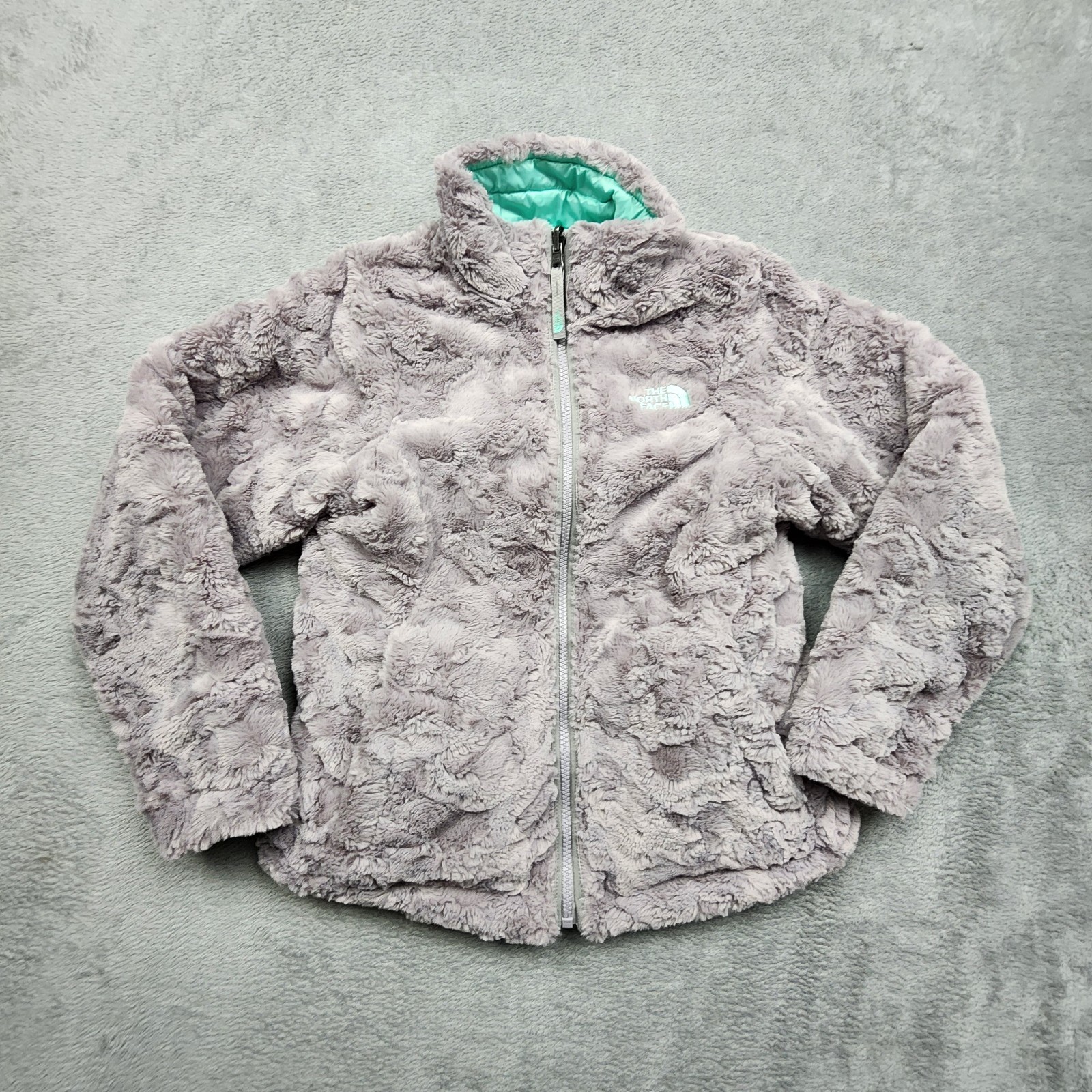 The North Face Girls Massbud Swirl Insulated Reversible Aqua