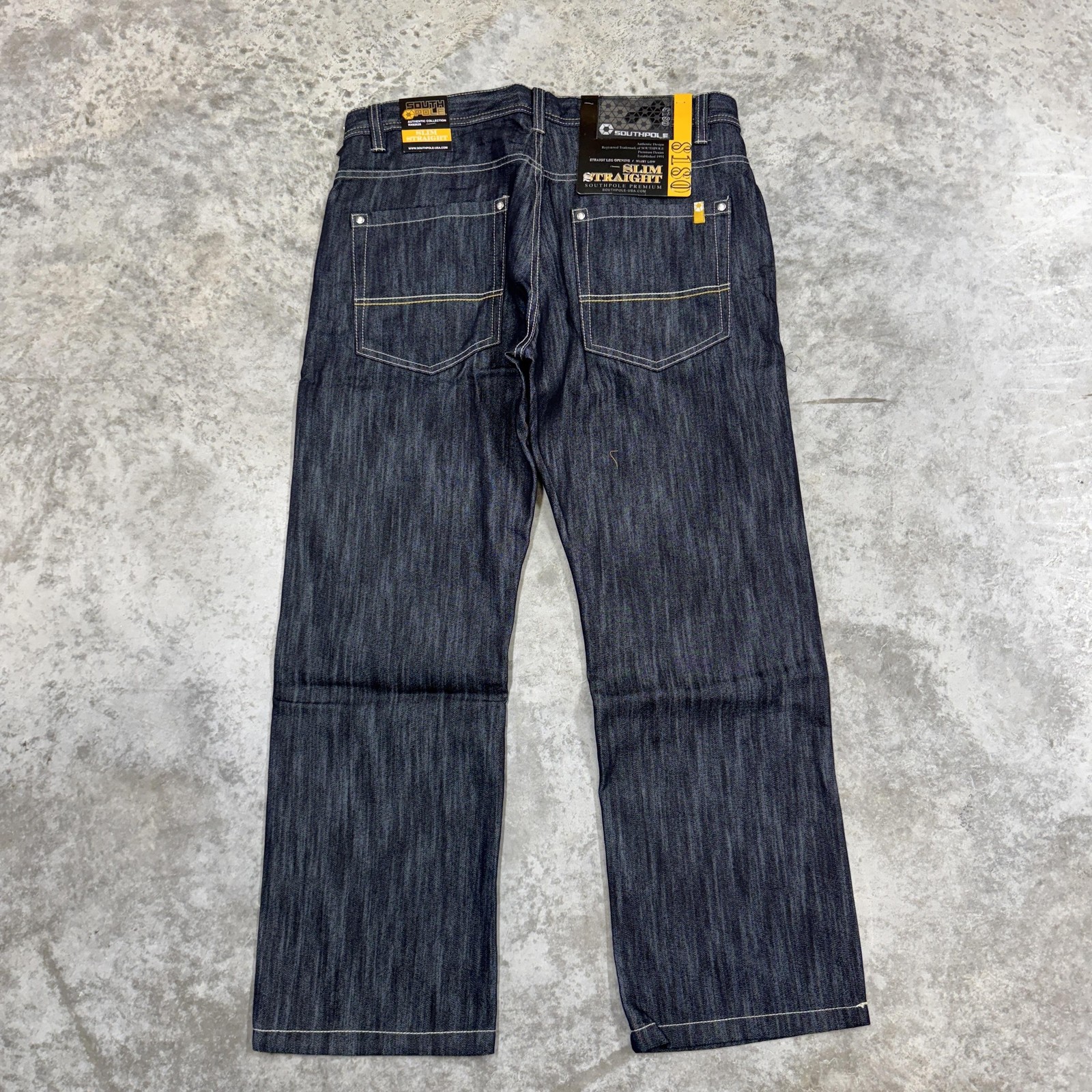 Southpole Jeans Mens 38x30 Rinse Indigo Slim Straight Dark Wash Denim 5 Pocket