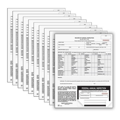 J. J. Keller Record of Annual Inspection + Decal 10-pk., 2-Ply, Carbonless,