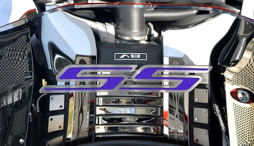Hood Emblem Purple Carbon Fiber "SS" fits 2010-2020 Chevy Camaro RS