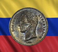 1990 Venezuela 2 Bolivares - Excellent Toning! - Combined Ship