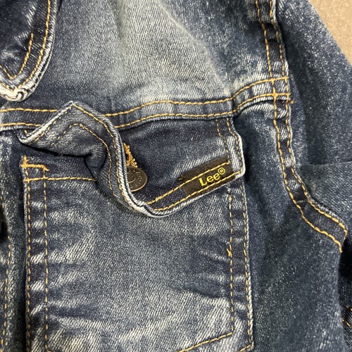 VTG Lee Riders Denim Trucker Jacket Kids 10/12 M Dark Wash Denim Mexico Lot D - Picture 3 of 6