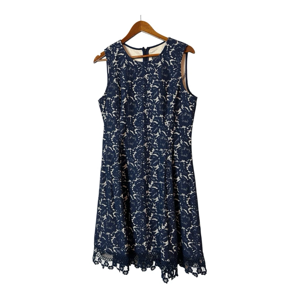 Donna Ricco New York Women's Sleeveless Lace  Dress, Blue Size 16 - Image 3 of 4