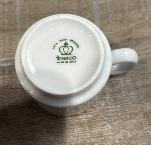 Chevron Oil Logo Demitasse Cup and Saucer Set Minera Florencia Made in Chile Mug - Picture 5 of 11