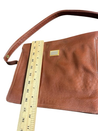 Borsa a tracolla quadrata Francia in pelle B Altman marrone vecchi soldi vintage rara - Foto 13 di 14
