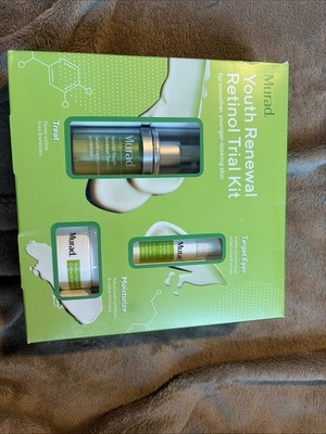 New Box Murad Youth Renewal Retinol  Anti Aging Trial Kit. Skin Care System