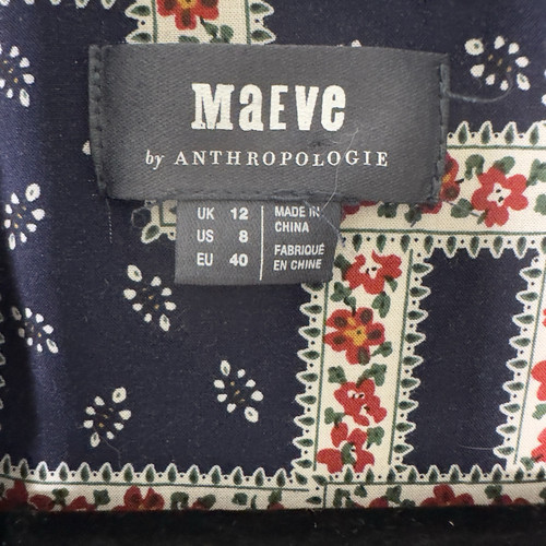 Anthropologie Maeve Blue Velvet Belted Wrap Dress Long Sleeve Mini Womens Size 8 - Picture 3 of 7