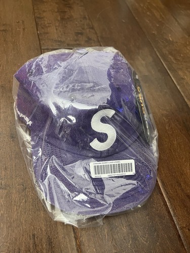 Supreme SS25 Cordura Denim S Logo 6 Panel Cap Hat Purple One Size New IN HAND - Picture 2 of 6