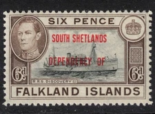 FALKLAND ISLANDS Scott 5L6 Stanley Gibbons D6 Mint Hinged (1945)