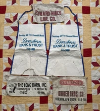 Vintage 50s 60s 70s Advertising Nail Aprons Lot of Five As Is