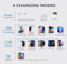 Yootech F500 10W Max Fast Wireless Charging Pad & USB Cable for Samsung Apple