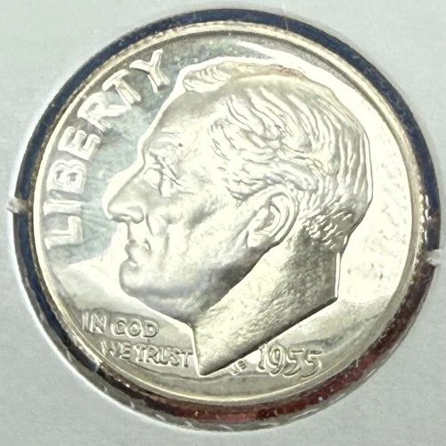 1955 Roosevelt Silver Dime Frosted PROOF Free Shipping!