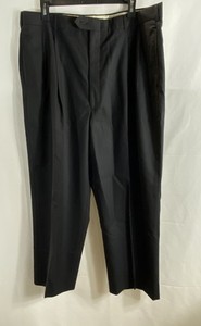 Vintage Pierre Cardin Men's Black Worsted Wool Dress Pants Slacks Sz 38 Long