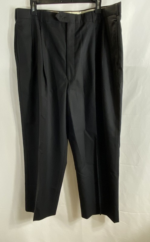 Vintage Pierre Cardin Men's Black Worsted Wool Dress Pants Slacks Sz 38 Long