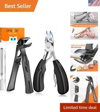 Curved Blade Toenail Clippers with Wide Jaw - Ideal for Thick and Ingrown Nails