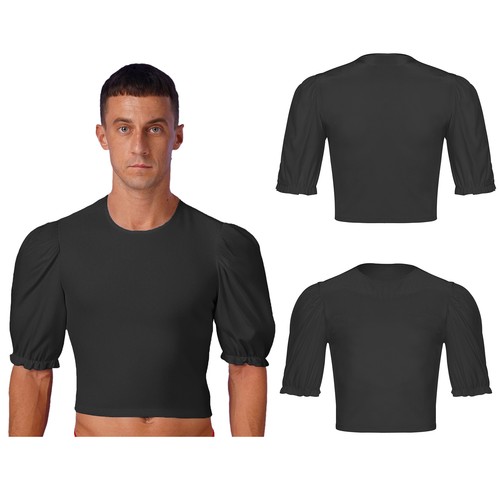 Herren Tops Kostüm Tanzkleidung Cosplay Shirt Rüschen Samt Baselayer Tanzmanschetten - Bild 20 von 47
