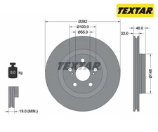 2pcs Brake Disc PRO TEXTAR 92333503 for Toyota Yaris