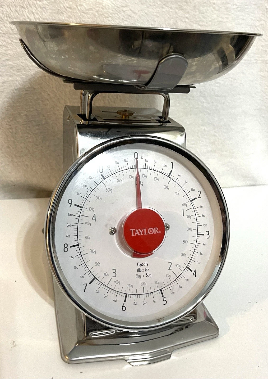 Taylor Mechanical Kitchen Food Scale with Bowl, Weighs Up to 11lbs, Measures in