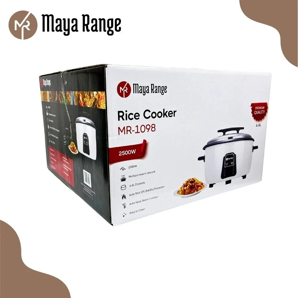 Commercial Electric Rice Cooker Non-Stick Removable Bowl Keep Warm Function 6.6L