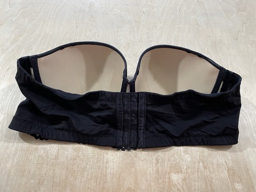 Cacique Lightly Lined Full Coverage Strapless Underwire Bra Size 46C Black Lace - Picture 4 of 9