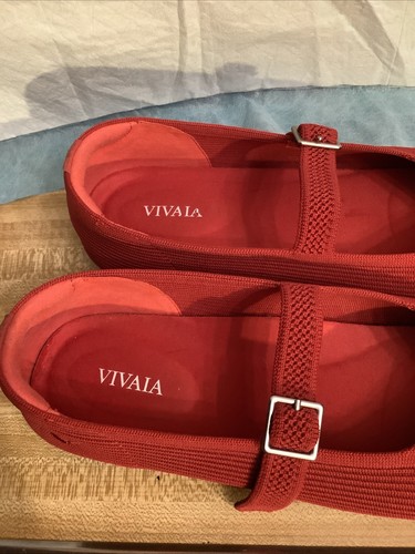 CHAUSSURE FEMME VIVAIA MARGOT MARY-JANE BOUT CARRÉ rouge rubis TAILLE EU 39 US 8 NEUVE SANS BOÎTE - Photo 3/10