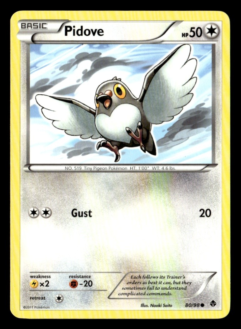 Pidove Common Normal Emerging Powers 80/98 LP Pokémon TCG