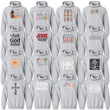 Funny Christian Faith Bible Verse Graphic Hoodie Sport Grey Gift Religion