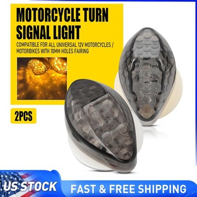 Motorcycle Flush Mount Turn Signal Indicator Blinker Amber LED Light For Suzuki