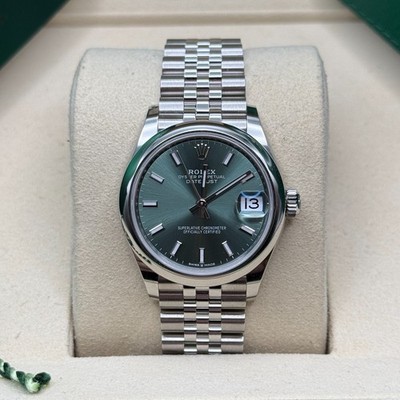 Rolex Datejust 31 NEW 2026 Green Index Dial Stainless Steel Smooth Bezel Jubilee
