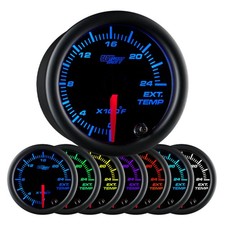Glowshift 2400f Egt Pyrometer Temp Gauge Kit W Sensor Probe Black 7 Color