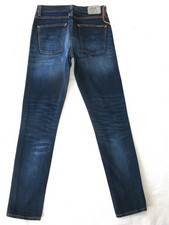 Nudie Lean Dean Skinny Jean Mens Size 29 x 31 Blue Distressed+Stretch New Re-Use