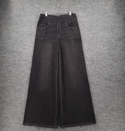 NEW Halara Jeans Womens Medium Black Flex Denim Wide Leg Hi Rise Pull On Stretch