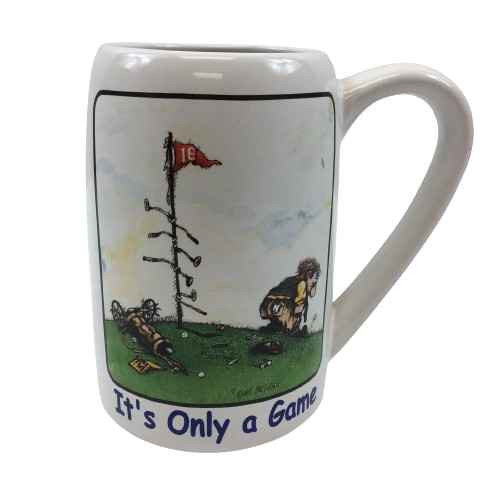 Golf Mug "It's Only a Game" Gary Patterson Clay Pottery Mug - Picture 1 of 4