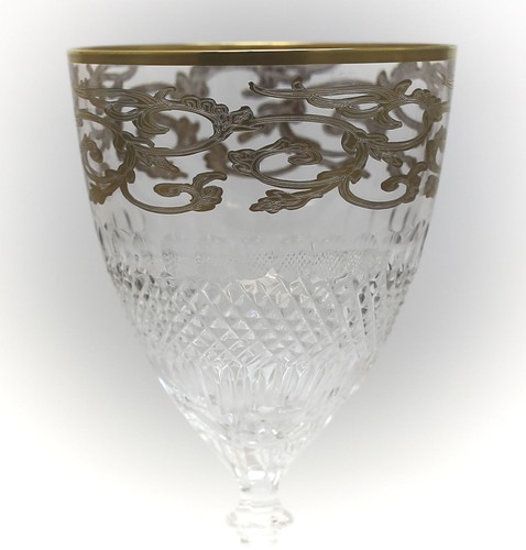 Michael C. Fina 'Isabella' Gold Italian Hand Cut Crystal Wine Water Goblet - Bild 2 von 3