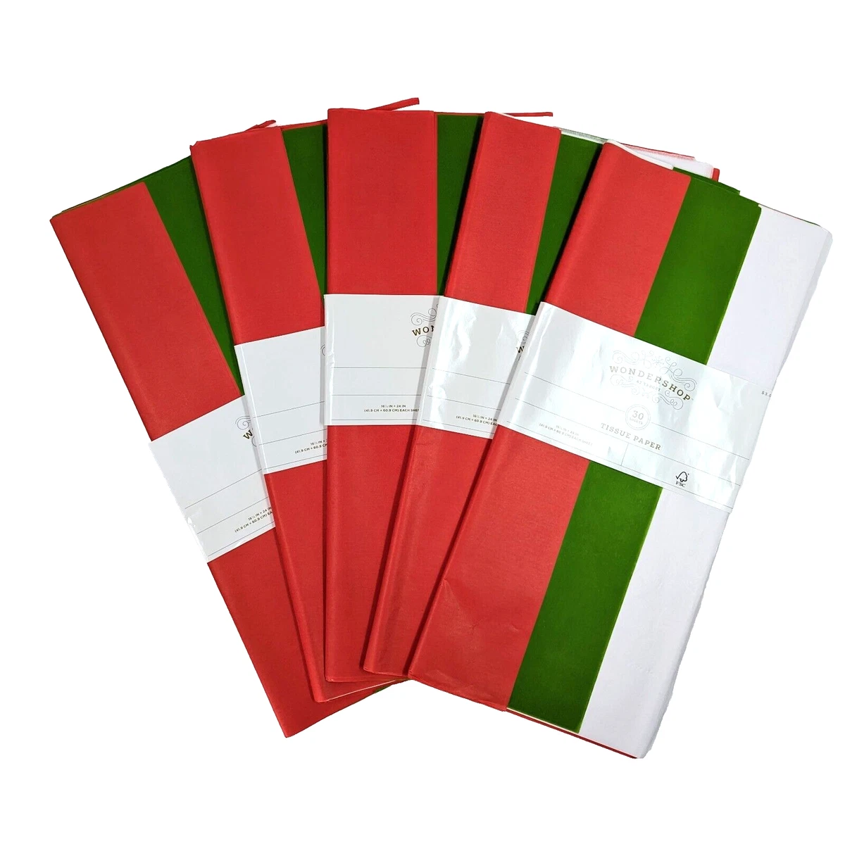 Target Holiday | 5 Wondershop at Target Tissue Paper Red White Green 30 Sheets Each (150ct) 24x16 | Color: Green/Red | Size: Os | Che85mor's Closet