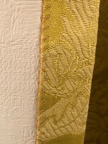 Golden mustard/wheat insulated black-out woven brocade PP drapes/panels - 3 or 5 - Picture 12 of 12
