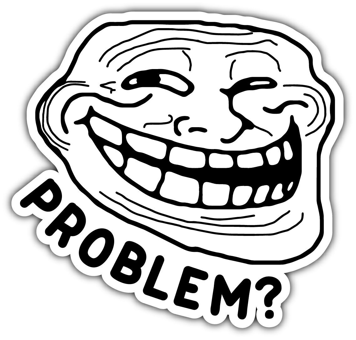 Internet Troll Face Meme - 6.0x4.8 - Vinyl Decal Sticker