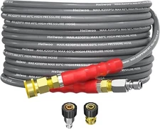 Heliwoo 25FT 4200PSI Pressure Washer Hose 1/4" Flexible Wire Power Washer Hose