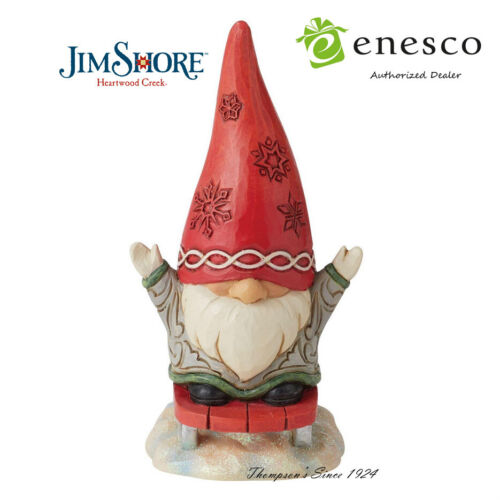Jim Shore GNOME SLEDDING Christmas Figurine 6010845 Snow Much Fun NEW 2022 - Picture 1 of 3