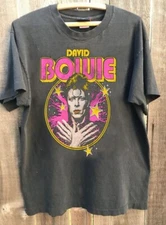 David Bowie T-shirt, David Bowie Retro Style Charcoal Unisex Tshirt Vtg
