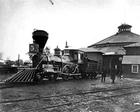 New 8x10 Civil War Photo: Locomotive at Roundhouse in Alexandria, Virginia