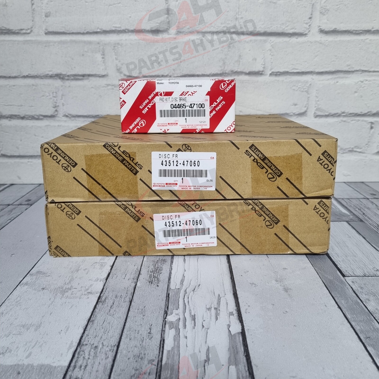GENUINE TOYOTA PRIUS FRONT DISCS & PADS 2016 ONWARDS 43512-47060 & 04465-47100