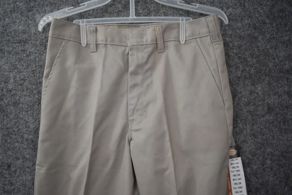Uniforme Dickies School Wear Chicos 18 RG Gris Pantalones 26x30 Frente Plano Pierna Recta Foto 2 de 4