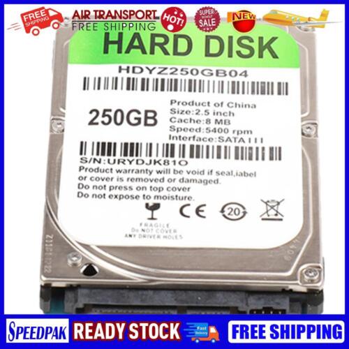 250GB Internal HDD 2.5 inch SATA III 5400RPM Hard Drive for Laptop Computer - Afbeelding 1 van 5
